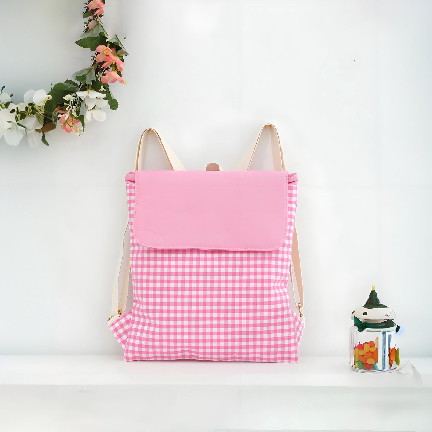 Rucksack mit Karomuster Brehn