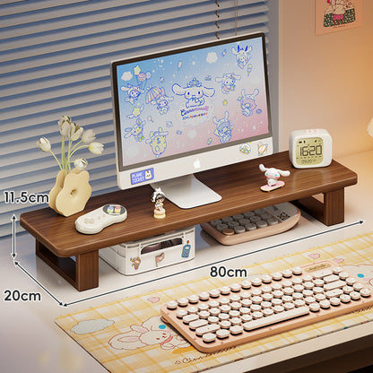 Bambus-Desktop-Monitorständer mit Unterregal-Tastaturlagerung und Kabelmanagement