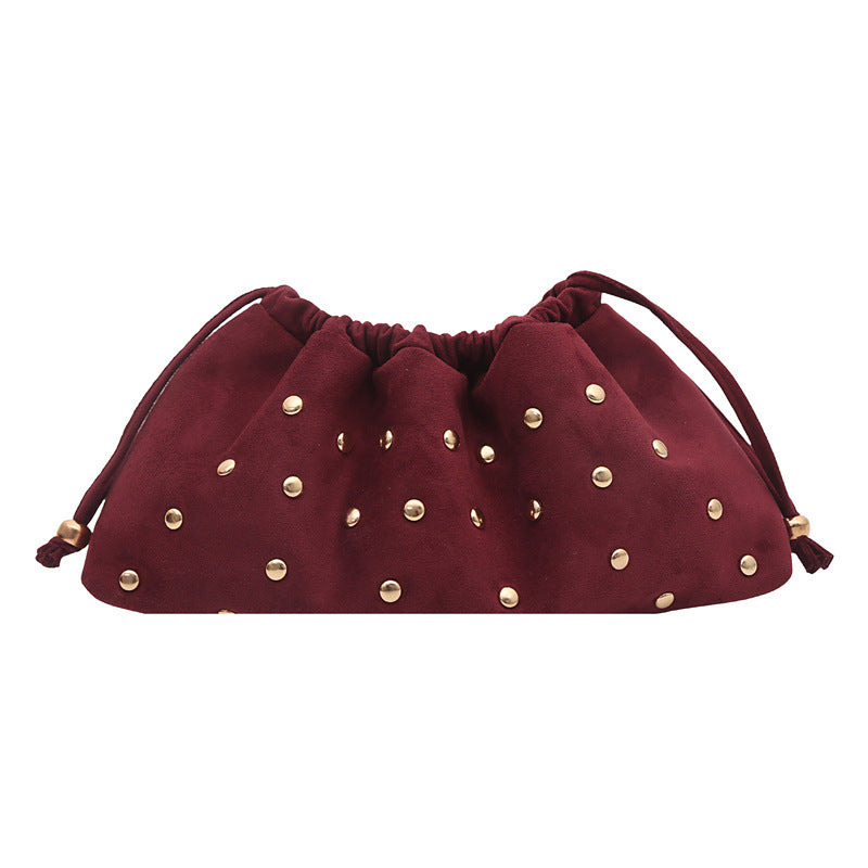 WoChic Nieten Drawstring Clutch Tasche Brehn