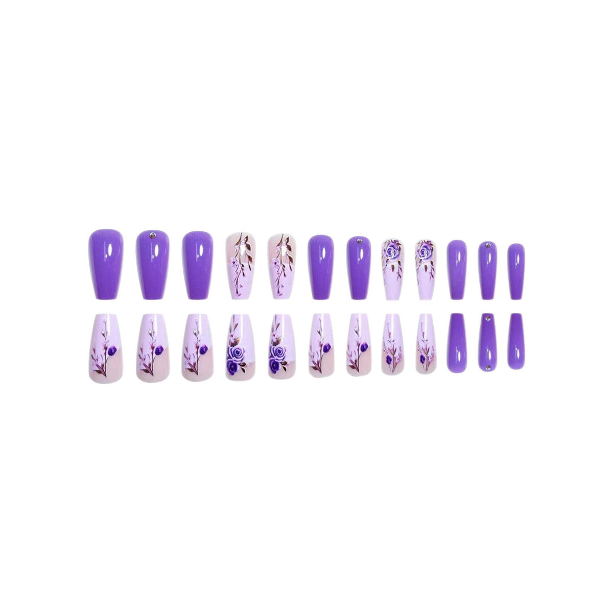 Elegantes Floral Acryl-Nagel-Set Brehn