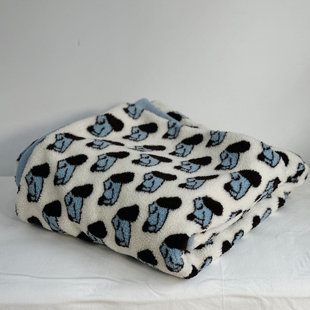 Plüsch-Sherpa-Wohndecke mit abstraktem Muster und extra-weichem Teddyfleece