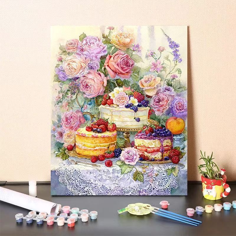 DIY Dessert-Themen Malen nach Zahlen Kunstset Brehn