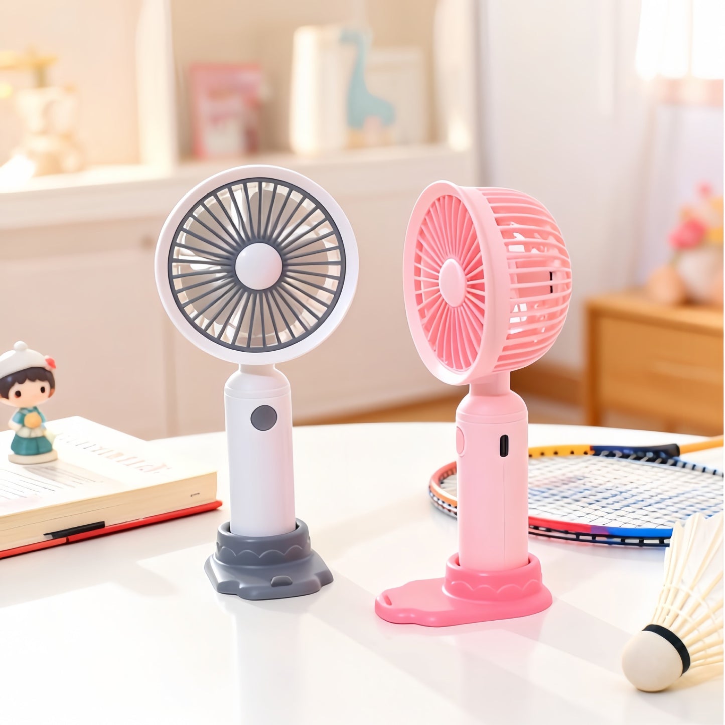 Damen Tragbarer Handventilator mit USB-Ladefunktion und flexiblem Stand Brehn