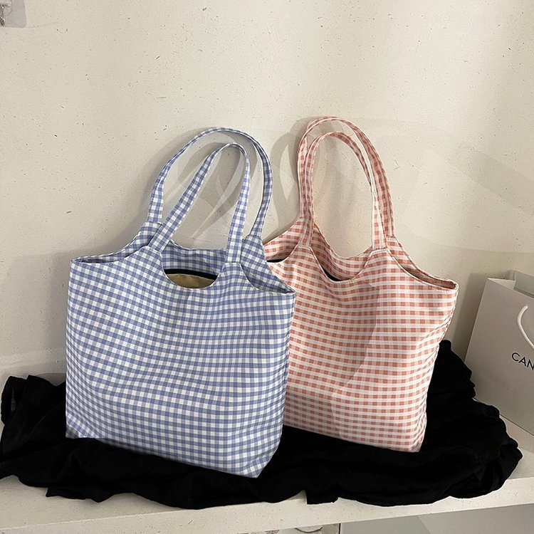 Kariertes Gingham Tragetasche