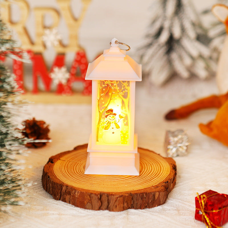 Nostalgische LED Weihnachtslaterne mit beweglichem Santa-Motiv Brehn