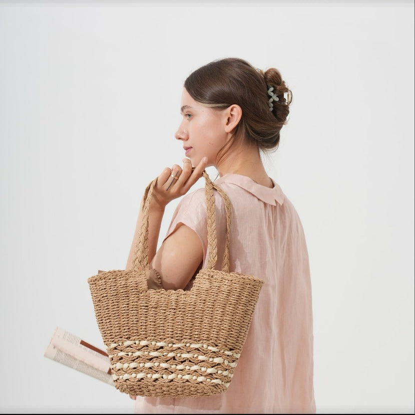 Handgewebte Strandtasche Im Modernen Design Brehn