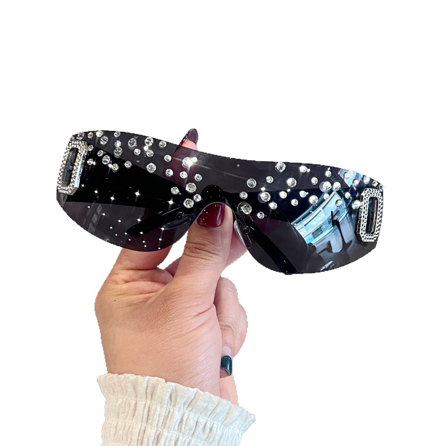 Damen sportliche Skibrille mit strassverziertem Rahmen Brehn