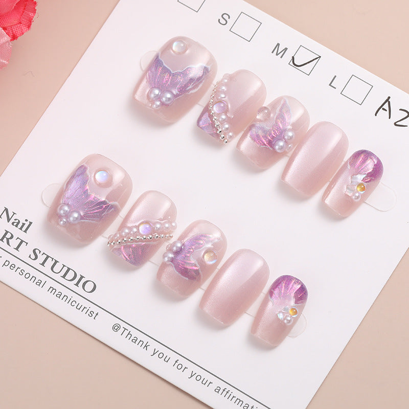 Künstlerisches Press-On Nail Set Brehn