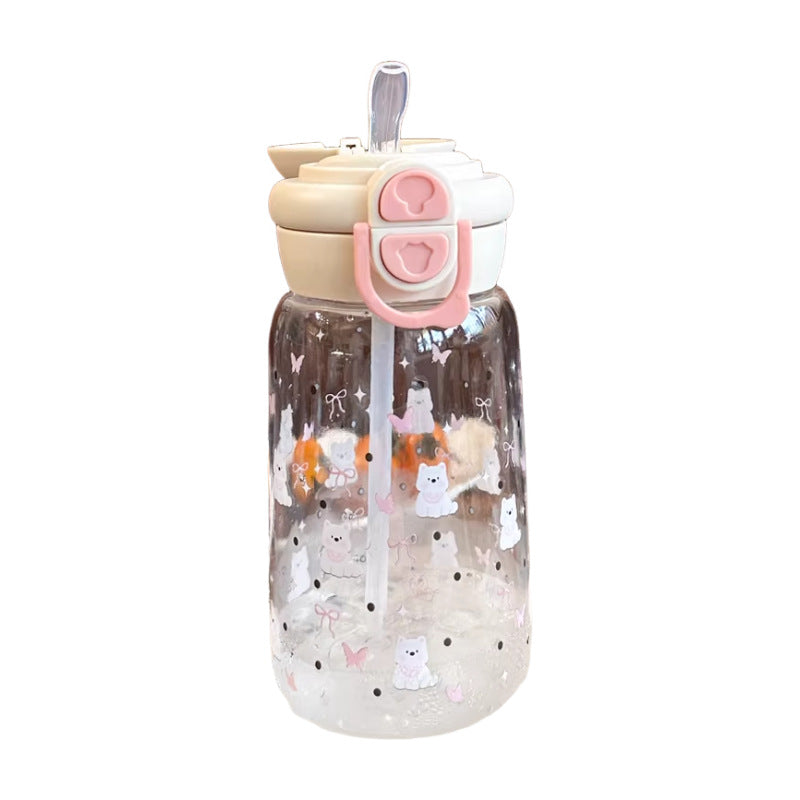 Damen Trinkflasche mit Tiermotiven und gesundem Fruchteinlage-System Brehn