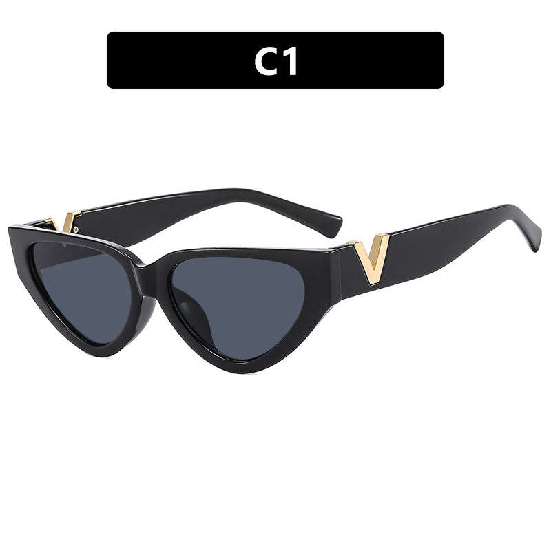 Damen Cat-Eye Sonnenbrille mit stylishem Zebra-Design und luxuriösen Akzenten Brehn
