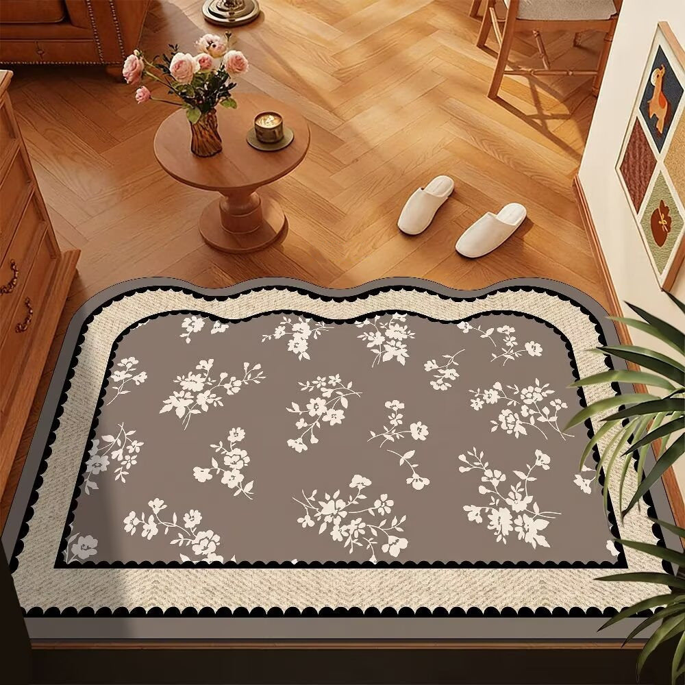 Floraler Rand Bereich Teppich