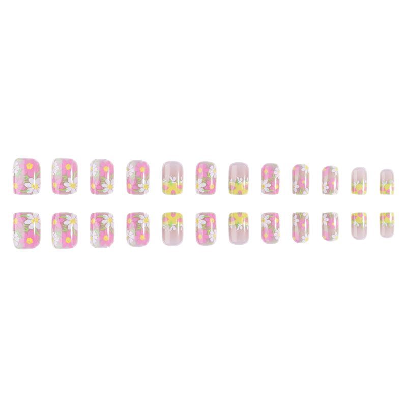 Blumenmuster Druck-auf Nagelkunst