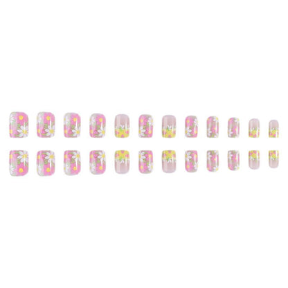 Blumenmuster Druck-auf Nagelkunst