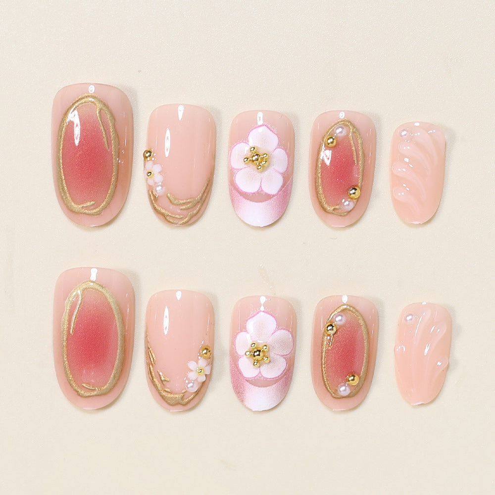 Florales Verziertes Press-On Nagelkunst Set Brehn