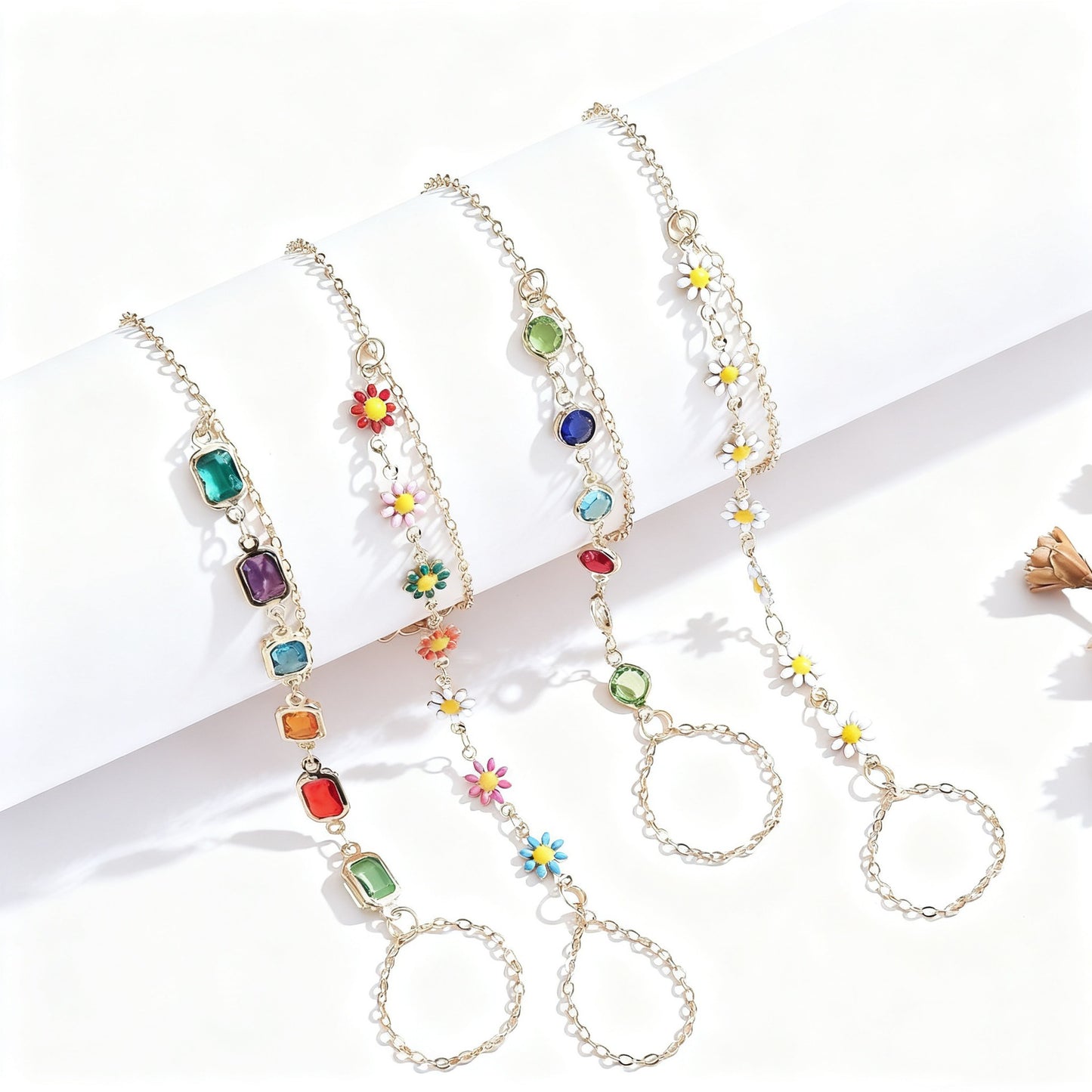 Buntes Edelstein Charme Armband Brehn