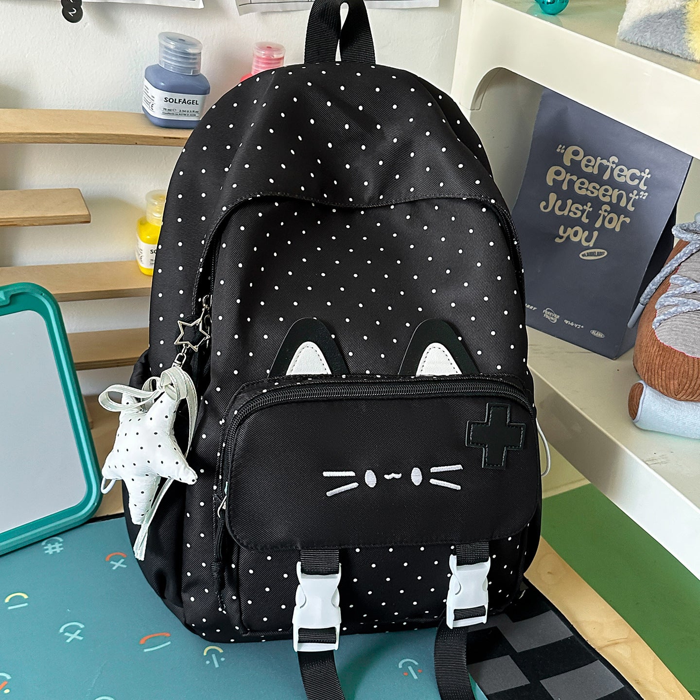 Verspielter Katzen-Themen-Rucksack