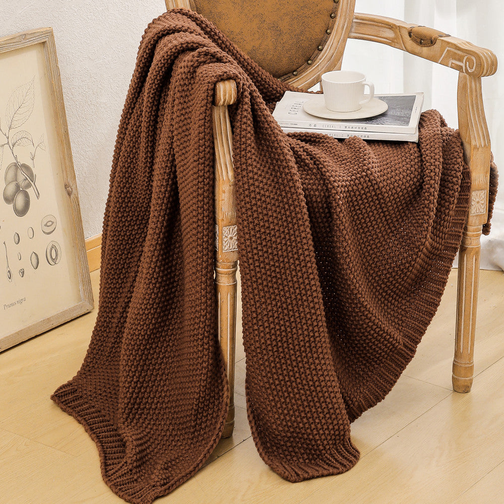 Gemütliche gestrickte Wurfdecke