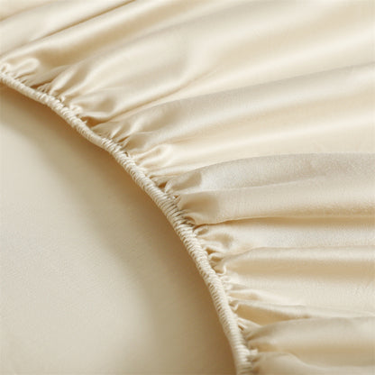 Spannbettlaken-Set aus seidig-glatter Satin-Mikrofaser mit extra tiefem Steg