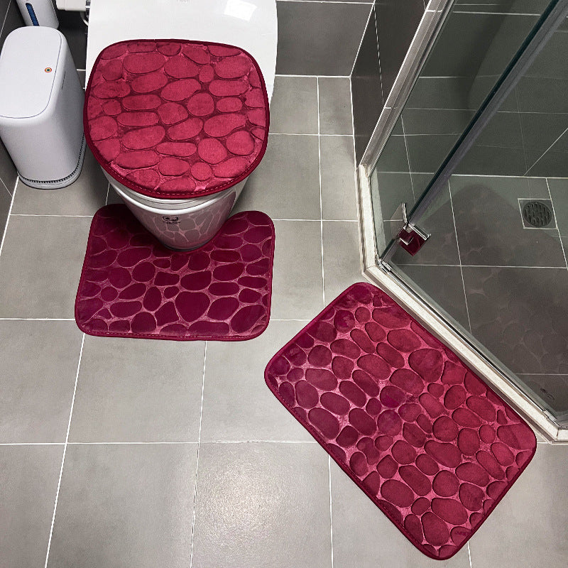 Steinmuster Badezimmermatten-Set