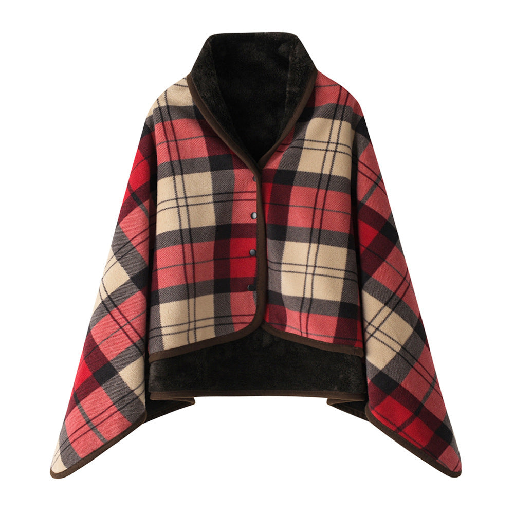 Damen Elegante und komfortable Fleece-Poncho-Decke Brehn