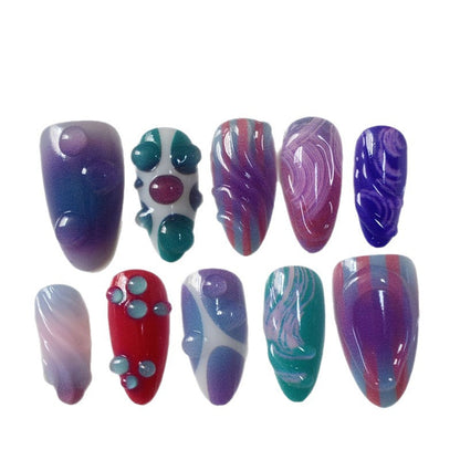 Künstlerisches Cartoon-Themen Press-On Nagelkunst Set Brehn