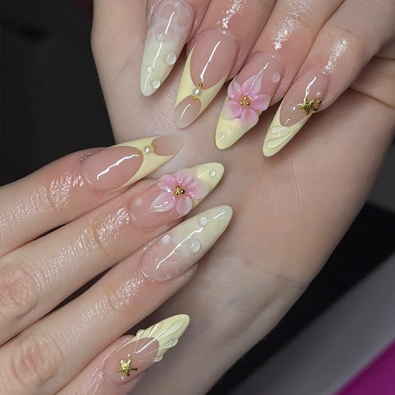 Blumen-Themen Press-On Nagelkunst Set Brehn