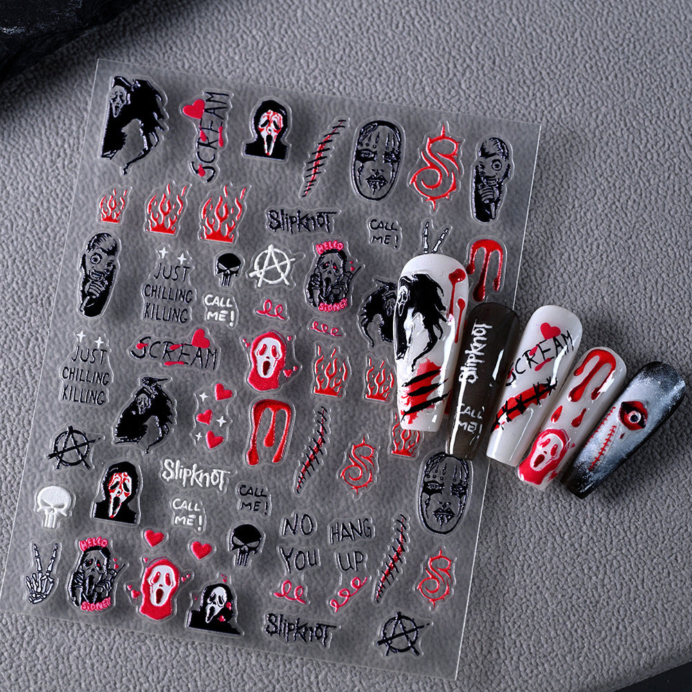 Horror-inspirierte Nagelkunst Aufkleber