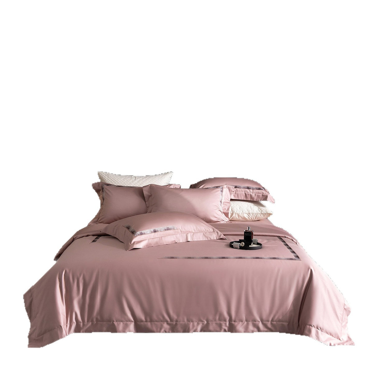 Luxus ägyptisches Baumwollsatin Bettwäsche Set mit besticktem Rand