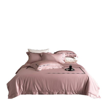 Luxus ägyptisches Baumwollsatin Bettwäsche Set mit besticktem Rand
