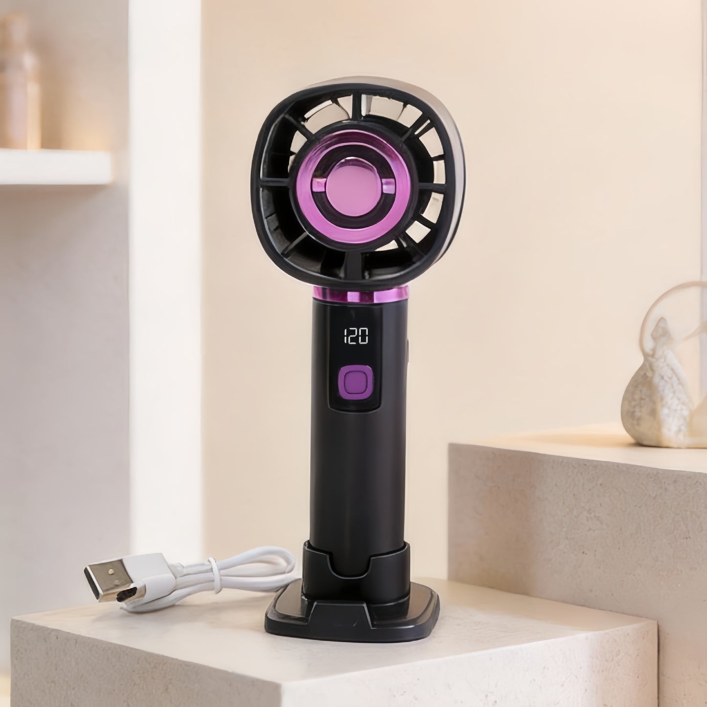 Damen Tragbarer Mini-Lüfter mit USB-Ladefunktion und stylischem Design Brehn