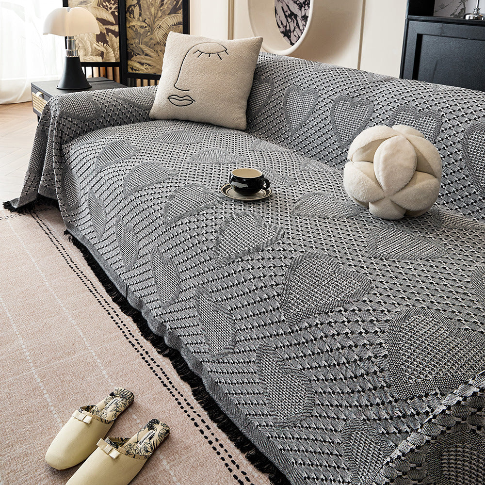 Gemütliche Herzmuster Sofa-Wurfdecke