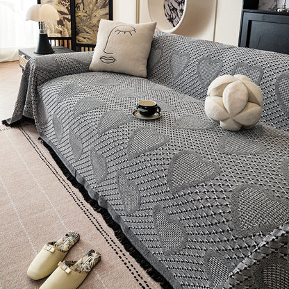 Gemütliche Herzmuster Sofa-Wurfdecke