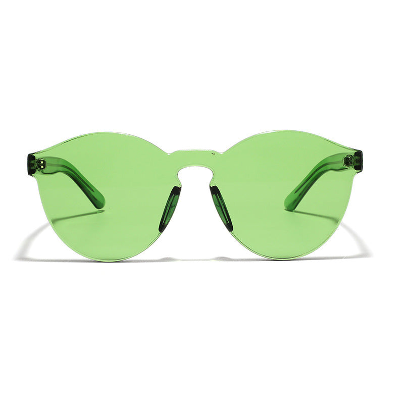Damen stylische runde Sonnenbrille mit innovativem Rahmen Breit Brehn