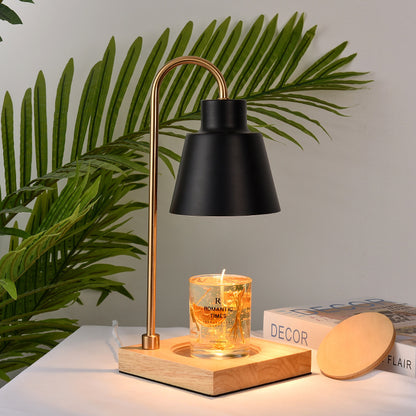 Moderne Schreibtischlampe mit Holzsockel