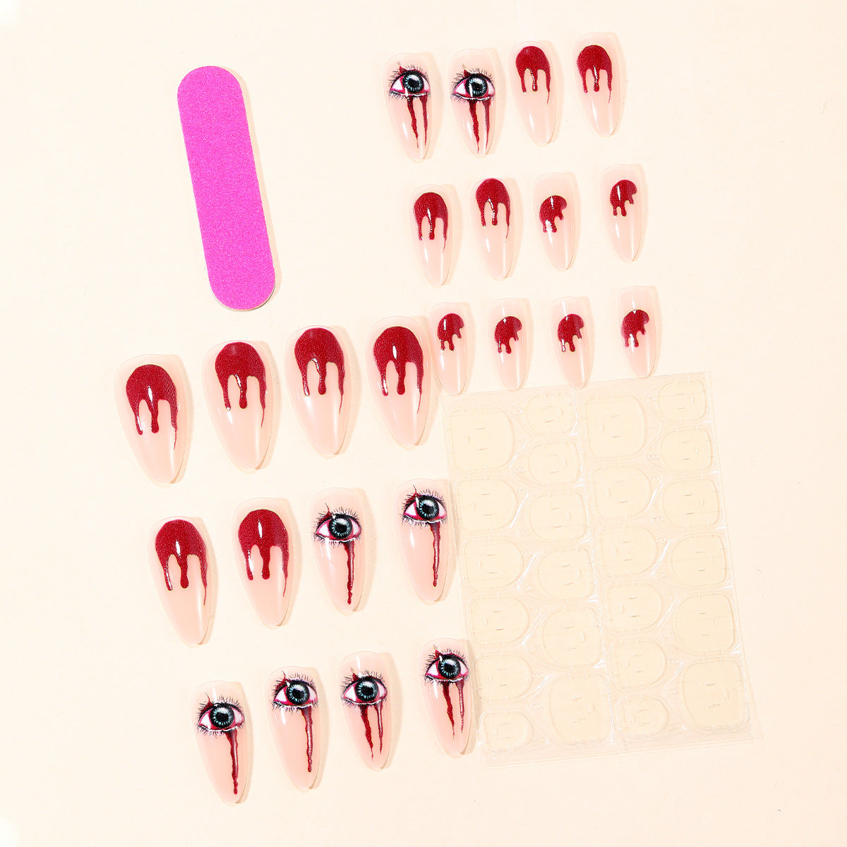 Horror Eye-inspirierte Stiletto-Nagelkunstverlängerungen Brehn