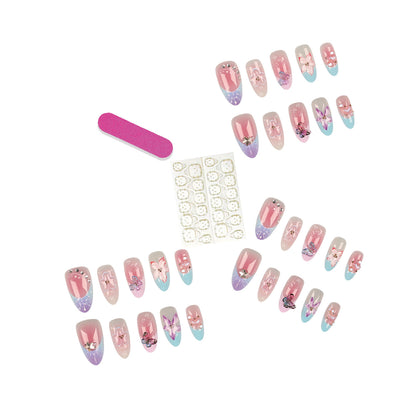 Floral Acryl Press-On Nagelkunst Set