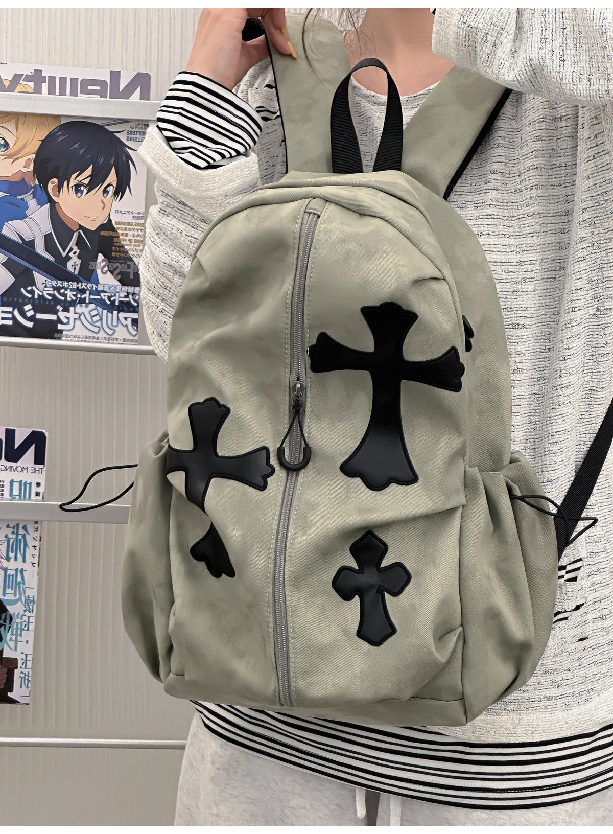 Grafisches Kreuz-Design Rucksack