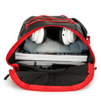 Damen nan faltbarer leichter Tagesrucksack mit elastischem Frontkordelzug und seitlichen Netzfächern Brehn