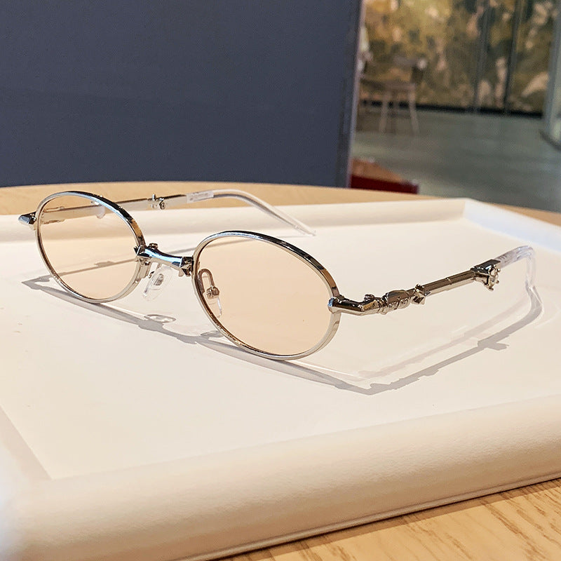 Damen modische Brille mit elegantem Metallgestell und leicht gefärbten Gläsern Brehn