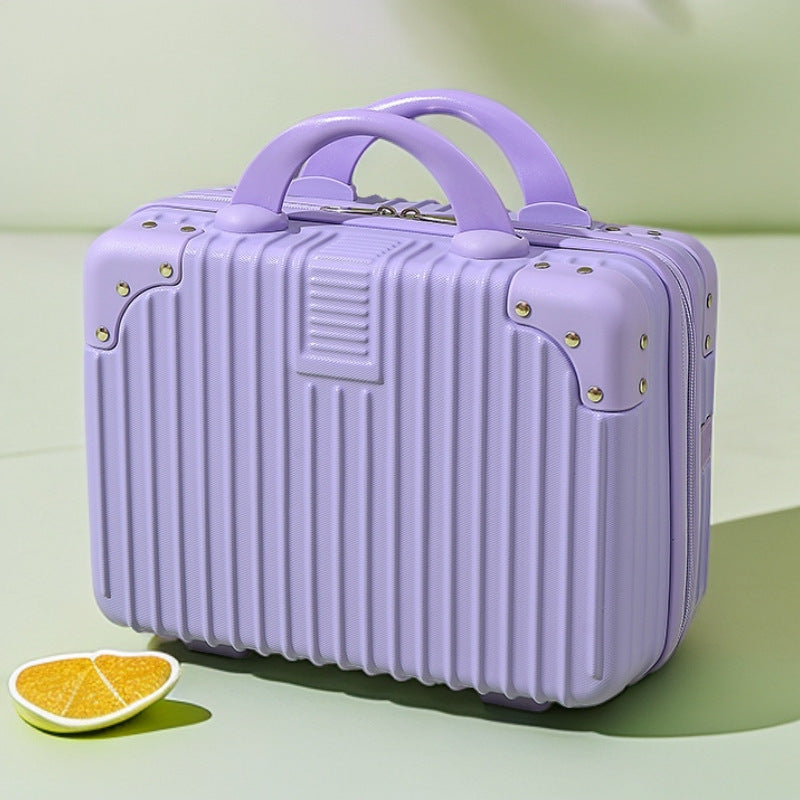 strukturierte Hartschalen-Reise-Beauty-Box mit Kunstleder-Eckverstärkungen und doppelten Obergriffen Brehn