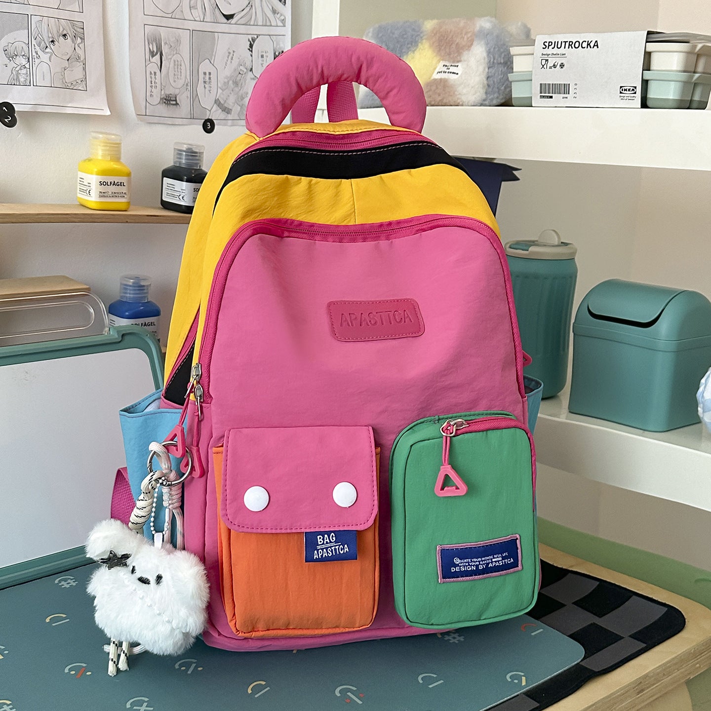 Spaßiger und funktionaler Mehrfach-Taschen Schulrucksack