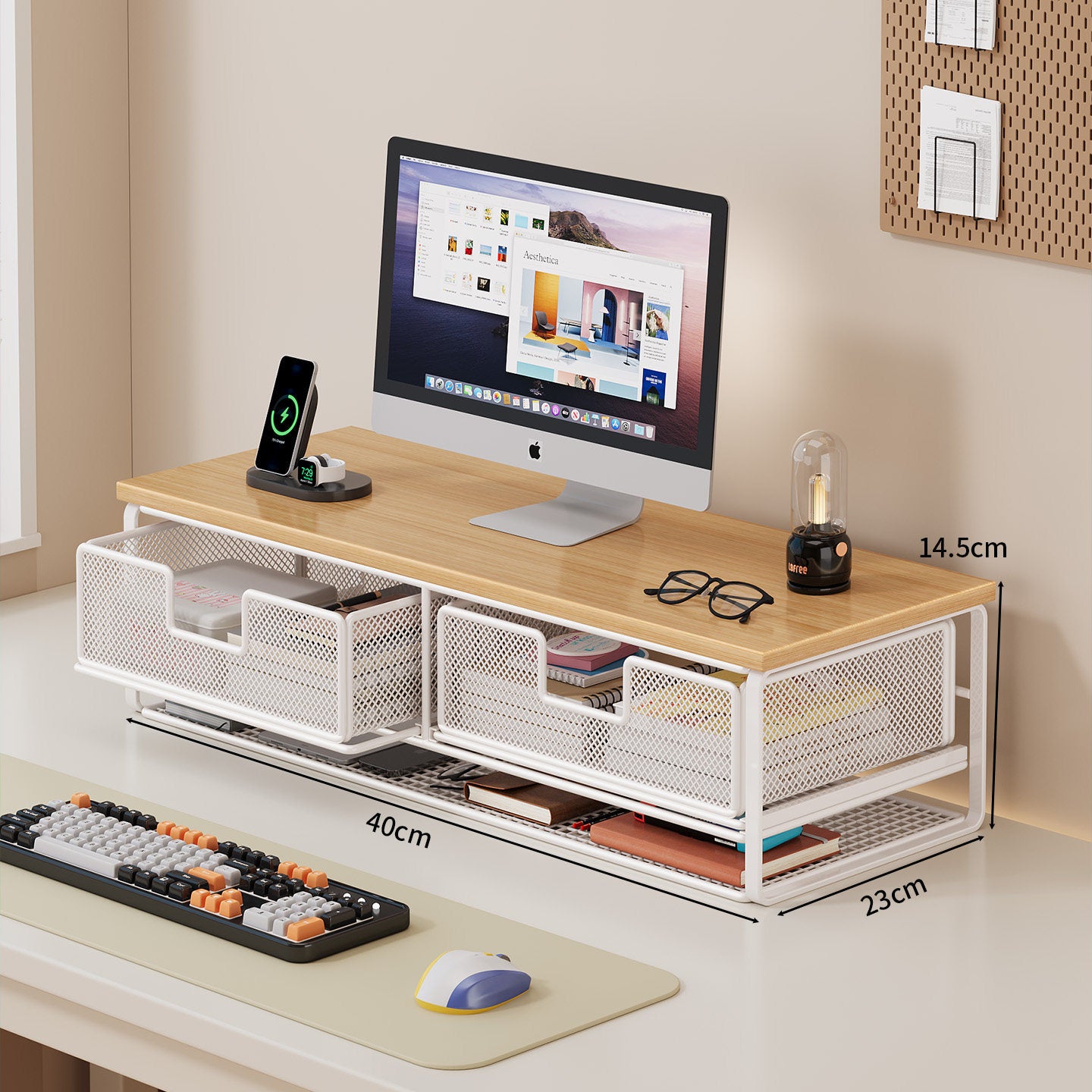 Multi-Funktionaler Drahtgitter Desktop Organizer Brehn