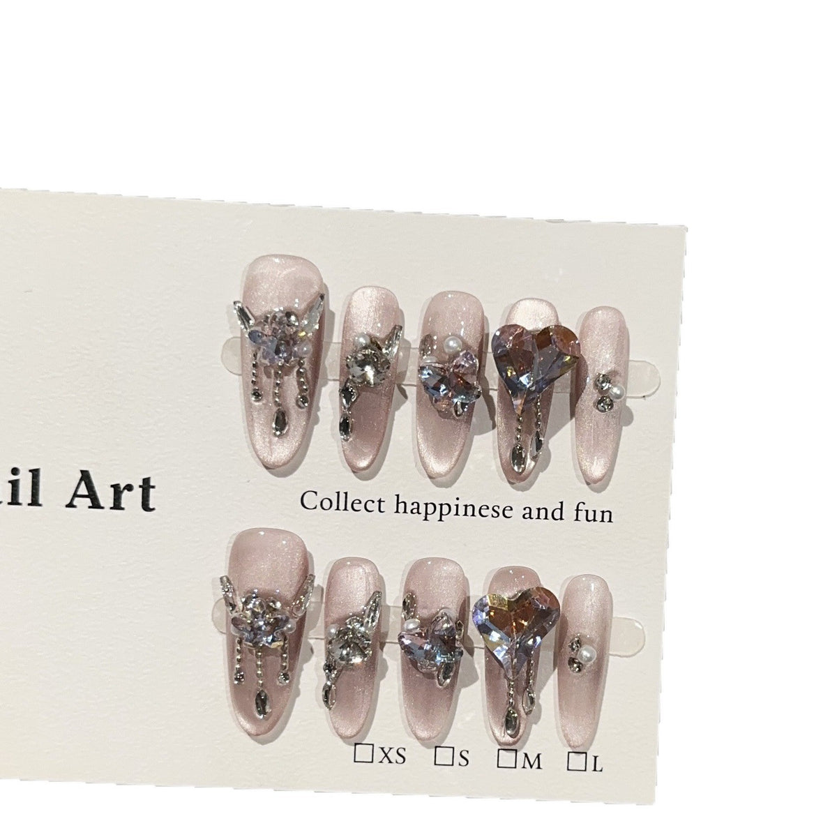 Glamouröse Strass Akzent Press-On Nail Art Set