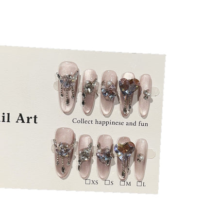 Glamouröse Strass Akzent Press-On Nail Art Set