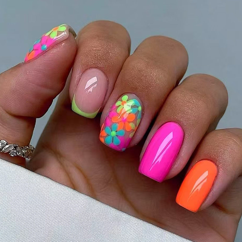 Spaß Floral Press-On Nagelkunst Brehn