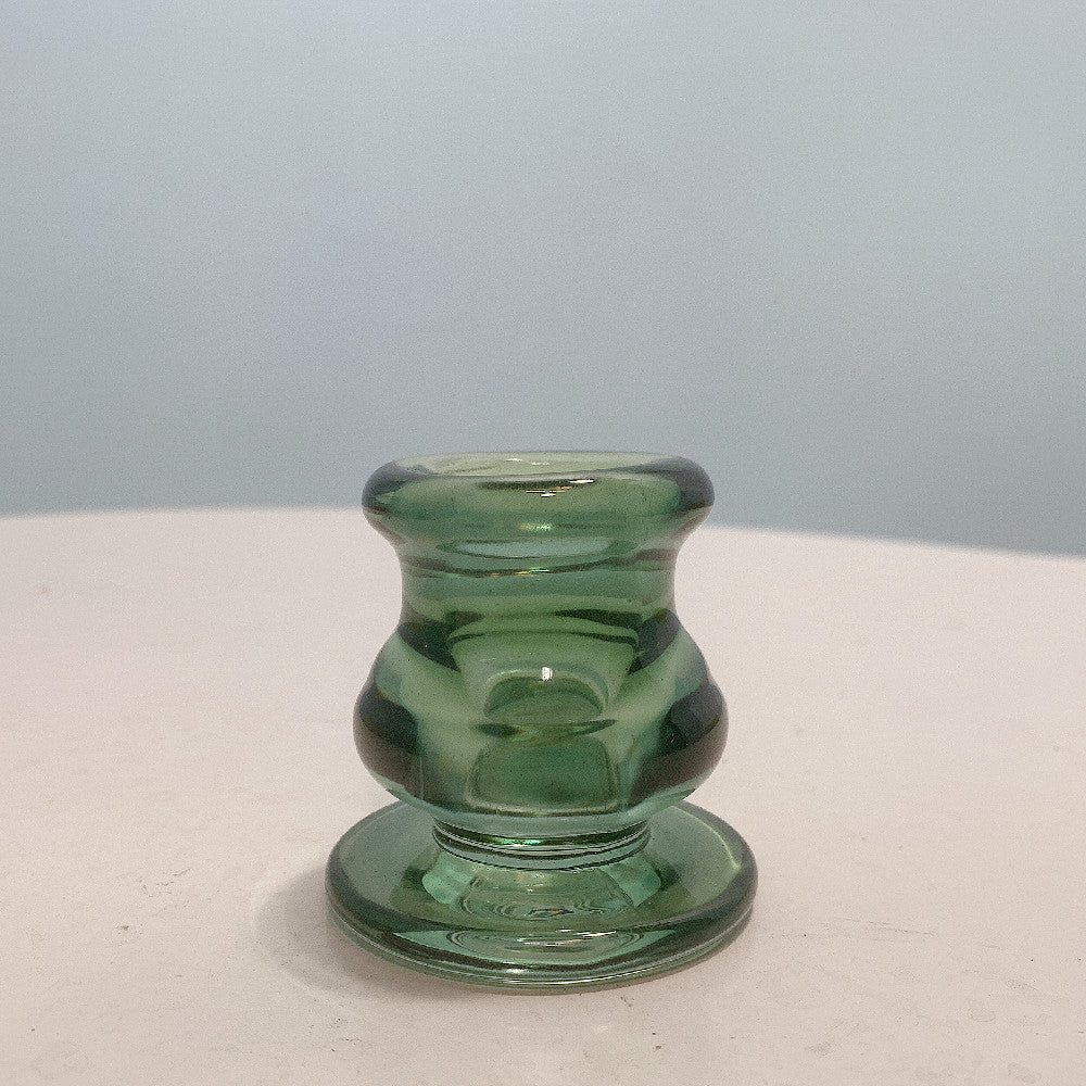 Glass Taper Kerzenhalter mit gebogenem schwerem Fuß Brehn