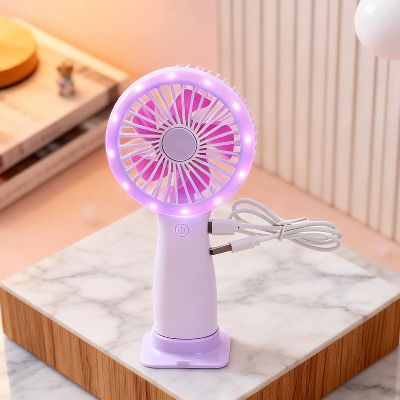 Damen Tragbarer Handventilator mit LED-Licht und USB-Anschluss Brehn