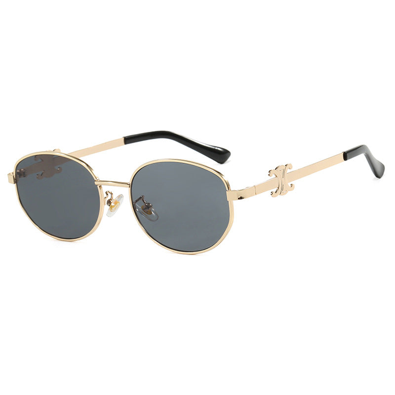 Damen stilvolle Designer Sonnenbrille mit elegantem Metallrahmen Brehn