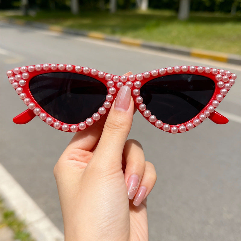 Perlenverzierte Katzenaugen-Sonnenbrille Brehn