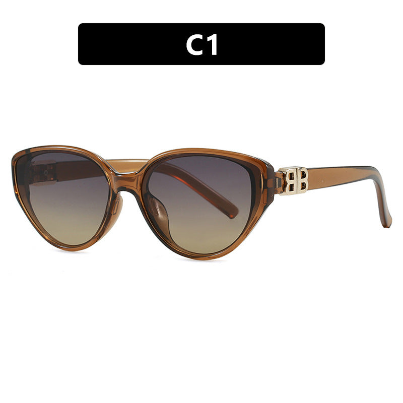 Damen modische Cat-Eye Sonnenbrille mit elegantem Metallrahmen und UV-Schutz Brehn